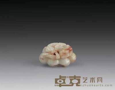 辽/金 白玉海东青啄雁饰 长4.1cm；宽6cm